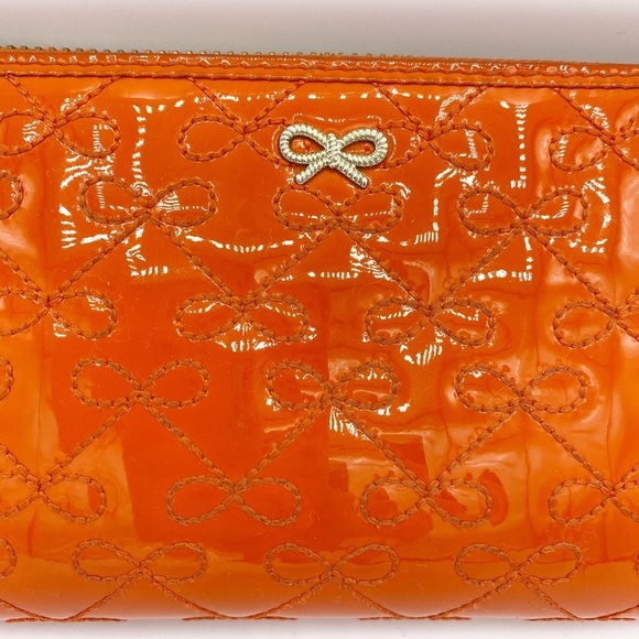 Patent Orange ANYA HINDMARCH zip around wallet - Picture 2 of 10
